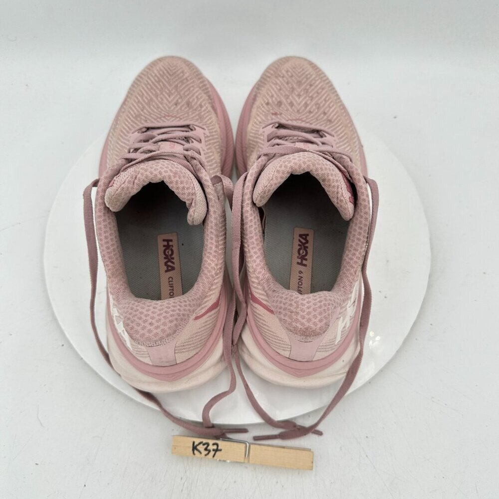 Hoka One One Clifton 9 Women Size 9B 1127896-PMPW Pink Mauve Pale Peach Shoes - Picture 9 of 12
